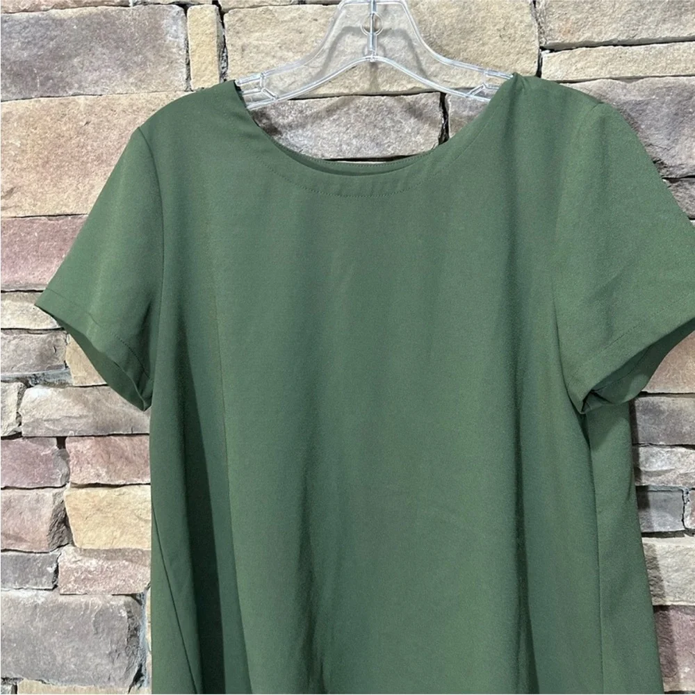Crosby by Mollie Burch Green High Low Hem Blouse Pleated Back Sz S - Picture 7 of 8